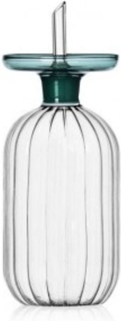 Ichendorf Milano - Olijfolie - Oliefles met schenktuit - Lotus - Groot - Petrol Blauw 0.35L