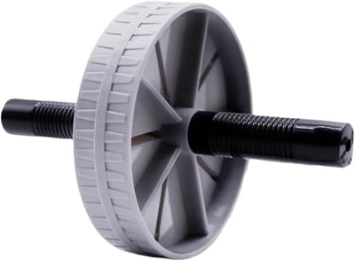 Buikspierwiel - Ab Roller - Core Training - Stil en Antislip - 130kg Draagvermogen - Grijs