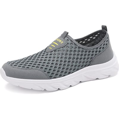 Ademende Heren Casual Sneakers Lichtgewicht Heren Antislip Casual Schoenen Buiten Heren Loafers Zachte Wandelschoenen Joggen Nieuw 39 gray