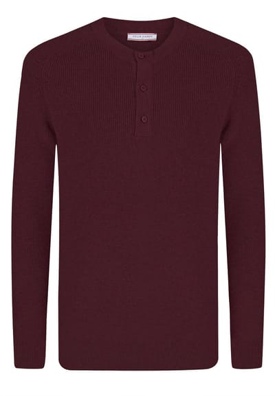 Felix Hardy Ronde Hals Trui - Pullover - Sweater - %100 Katoen Heren Bordeaux - L