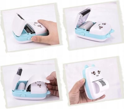 Ilso draagbare printer - pocket printer - thermische printer - mini printer voor mobiel - 11 rollen -oplaadbaar USB - blauw