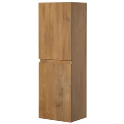 Aquazuro Hoge Badkamerkast Napoli 40cm - Natuur Eik Houtlook - Met 2 Deuren - 40x120x30cm