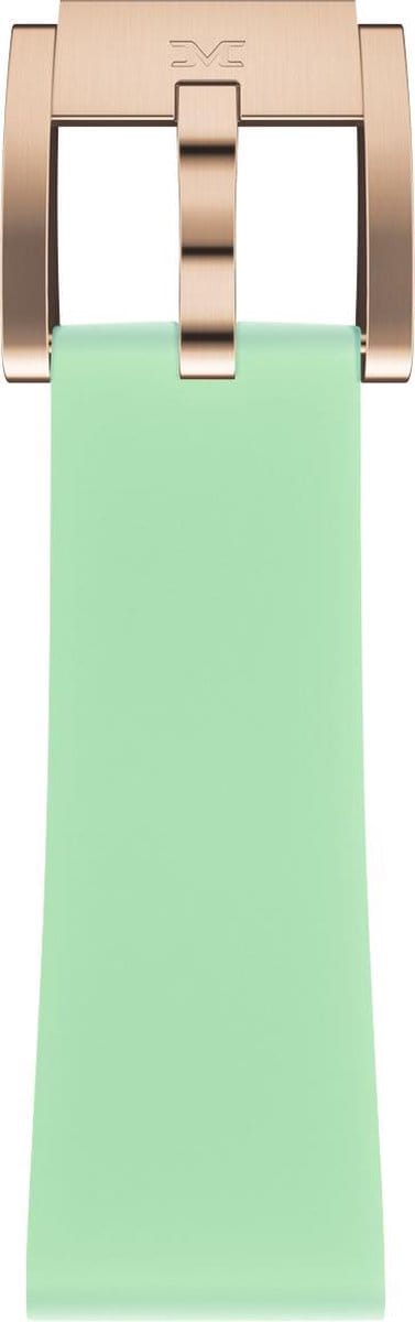 Siliconen Rubber Horlogebandje 22mm geschikt voor Samsung Galaxy Watch / Gear S3 / Garmin Vivoactive / Huawei Watch GT - Pastel Groen met Rosegouden Gesp