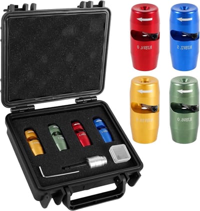 Kabeldraadstripper Set - Aluminium Stripper - Snel Kabels Strippen - Verstelbare Lengte - 4 Stuks - Blauw Rood Groen Geel