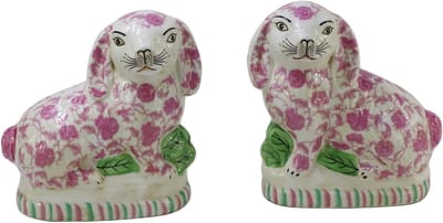Schattige Porseleinen Haringen in Roze en Witte Bloemenprint voor Pasen, Decoratie voor Thuis, Unieke Verzamelobjecten en Cadeaus van 21 cm Lang