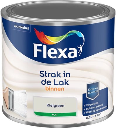 Flexa - Strak In De Lak Binnenlak Mat - Kleigroen - Mengverf - 500 Ml