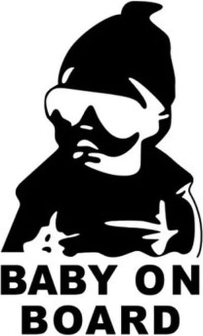 Jumada's Baby On Board Sticker - Autosticker Babysticker Auto - Zwart Auto Sticker - 14x10cm