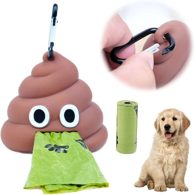 Famanu – Hondenpoepzakjes met dispenser Hond Poo Bag Houder Poo Bag Dispenser afvalzakdispenser poepzakdispenser Hond Wandelen Accessoires voor hond wandelen - hardlopen - wandelen