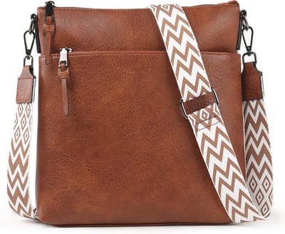 TAN.TOMI Schoudertas Dames – Crossbodytas – Middelgrote Schoudertas – Verstelbare & Afneembare Brede Band – Modieuze Crossbodytassen voor Dames - Bruin