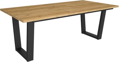 Eettafel - Eetkamer tafel - Familie bijeenkomsten - Industriële stijl - 194x90x74 cm - Eiken Zwart