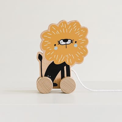 Petite Amélie Trekdier Speelgoed - Leeuw Leo - 11x16x6 cm - Massief hout