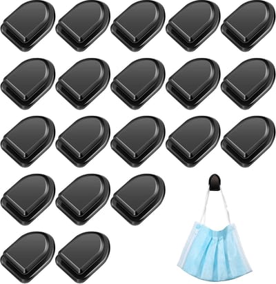 Dailygoods - 20 stuks onzichtbare zelfklevende haken, zwarte zelfklevende haken, zwarte handdoekhaken, zelfklevende kledinghaken, badkamerhaken, wandhaken, autosleutelhaken