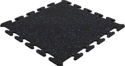 Rubbermagazijn - Puzzelmat - Zwart/blauw - 50x50cm - Dikte 8mm - Fitness puzzelmat - set 4 stuks