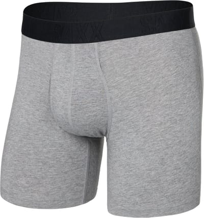 SAXX Heren Boxershort DropTemp® - Koeltechnologie Onderbroek - Boxer Vochtafvoerend - Katoen/Modal mix - DARK GREY HEATHER - M