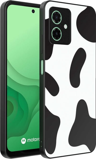Smartphonica Telefoonhoesje Geschikt voor Motorola Moto G54 met Koeienvlekken Opdruk - TPU Backcover Case With Cow Patches Design geschikt voor Motorola Moto G54