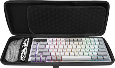 Hard Travel Case voor Compact 75% Toetsenbord en Muis, Draagbare Bescherming voor Gaming en Kantoorgebruik, Geschikt voor Draadloze en Bedrade Toetsenborden