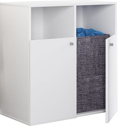 VCM badkamerkast met wasmand, afvalbak, badkameropbergruimte met wasmand, wasmand, badkamerwaskast Stoffen waskast Waskist Wasmand Stoffen doos Was Dreso L 2f