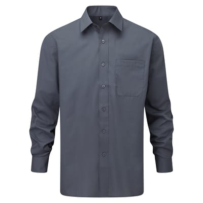 Russell Collectie Herenshirt met lange mouwen (Konvooi Grijs)