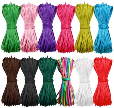 Nylon Koord voor Armbanden - 1,5 mm, 18 Kleurrijke Draden voor Creatief Knutselen