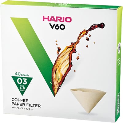 HARIO V60 Filterpapier - 03 Size - 40 stuks - Bruin