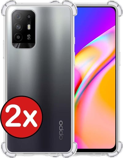 Hoesje - 2 Stuks - Geschikt voor OPPO A94 5G - Sterk & Shockproof - Back Cover - Siliconen Case - Telefoon Hoes Shock Proof - Telefoonhoes - Transparant