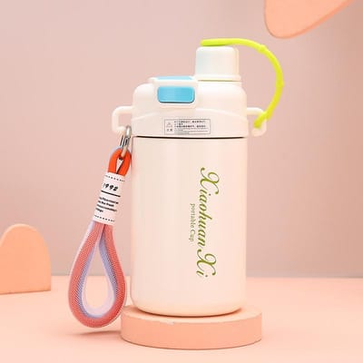 Tasse Thermos Simple en Acier Inoxydable Tasse d'Accompagnement Étudiante Mignonne et Créative Corde Tendance Boisson Double Tasse à Café Sous Vide 480ml