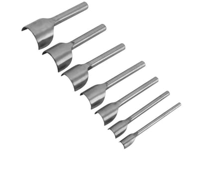 Semicirculaire Leerponsen voor Ambachten en Leerwaren, 7 Stuks, 10-40 mm, Duurzaam Staal, Precisie Snijgereedschap