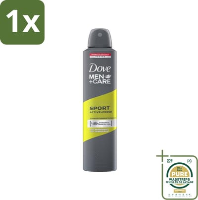 1 x Dove - Deodorant - Spray Men - Sport Active + Fresh - Energiek en verfrissend - 250 ml- Sport Deodorant - Energieke Geur - Anti-transpirant - Zweetbescherming - Frisheid