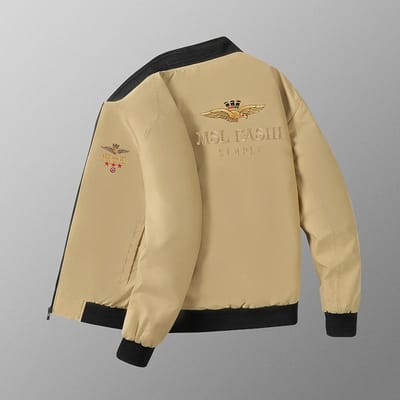 Manteau en coton brodé grande taille à col baseball pour homme, veste tendance de style chinois pour homme 5XL beige