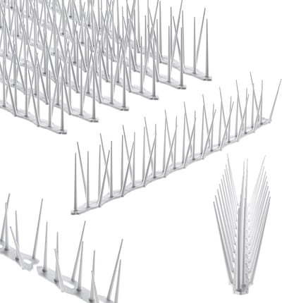 KADAX Vogelafweer van kunststof, duivenafweer, spikes, vogelbescherming voor balkon, raam, dak, tuin, vogelverschrikker ter afweer van vogels, duivenbescherming (wit, 6 stuks)