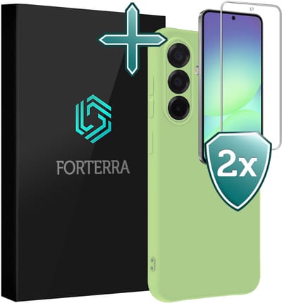 Hoesje Met 2x Screenprotector - Geschikt voor Samsung Galaxy A56 - Sterk & Shockproof - Telefoon Hoes - Back Cover - Siliconen Case - Groen