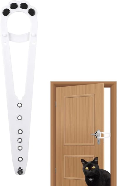 Deurstopper Kattenklauw - Deurgrendel Huisdieren - Huisdieren Scheiden - Eenvoudige Installatie - 30 cm Lengte - Wit