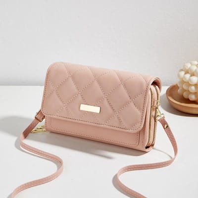 Dubbellaags Geborduurde Mobiele Telefoon Tas Dames Nieuwe Diamant Lippenstift Rode Tas Kleine Geur Stijl Schoudertas Dames Crossbody Tas beige