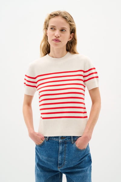 INWEAR Wallisiw Pullover Tops & T-shirts Dames - Shirt - Rood - Maat XS