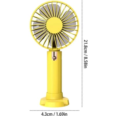 Draagbare Mini Ventilator 3 Snelheden Oplaadbare Handheld Bureau Koelventilator Elektrische Ventilator Perfecte Reis Camping Draagbare Ventilator Voor kamperen geel