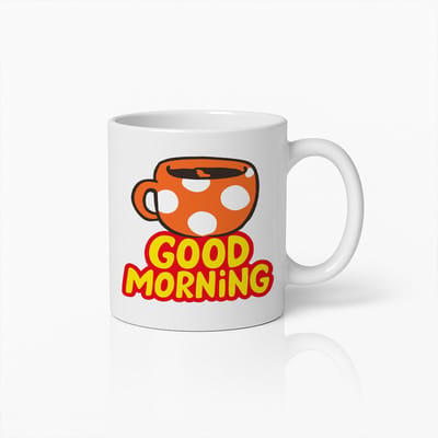 Good Morning Mok – Vrolijk Stippen Ontwerp Beker, Perfect Cadeau voor Koffieliefhebbers en een Frisse Start van de Dag