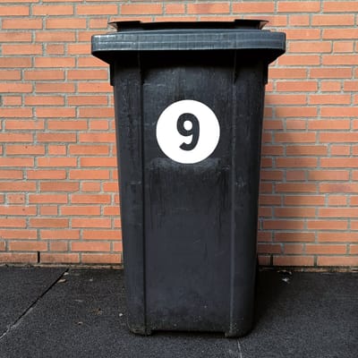 Huisnummer Zwart acryl - Cijfer 7 - Hoogte 30cm (blinde bevestiging)