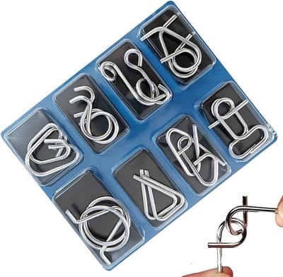 Metalen Puzzels - Breinbrekers - Ruimtelijk Denken - Stabiel Ontwerp - 14 x 18 cm - Metaal