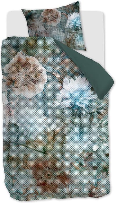 Kardol Erode dekbedovertrek - Eenpersoons - 140x200/220 - Blauw Groen
