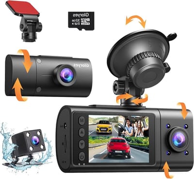 Dashcam 3 Kanaals - Autocamera Rijcamera - Veiligheid Onderweg - Ingebouwde G-sensor - 1080P Resolutie - Zwart