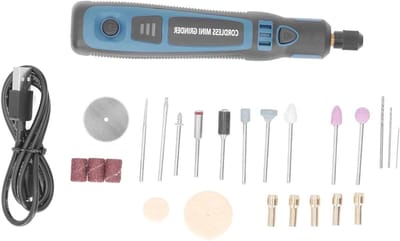 Elektrische Graveerpen - Mini Slijper Polijstmachine - Klusjes en hobby - Variabele Snelheid - 3 Snelheden - Blauw