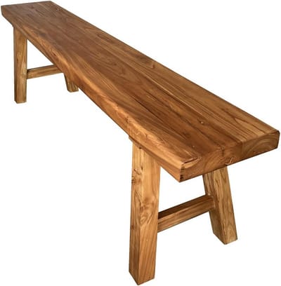 Houten Keukenbank - Dinerbank Boerderijstijl - Binnen Dineren - Massief Houten Constructie - 50x26x45cm - Natuurlijk Hout