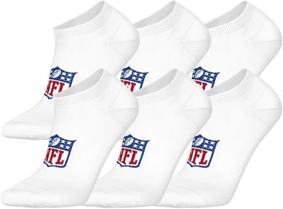 NFL SHIELD Sneaker Socks - 6-pack - Wit - Maat 35/38
