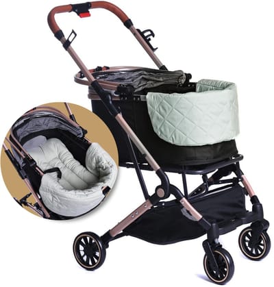 Dogs&Co® 2-Delige Kussen Set voor Hondenbuggy GROEN (excl. Buggy) – Ergonomisch Comfortkussen – Anti-Slip – Zacht Ligkussen voor Hondenbuggy – Geschikt voor Puppy’s en Kleine Honden