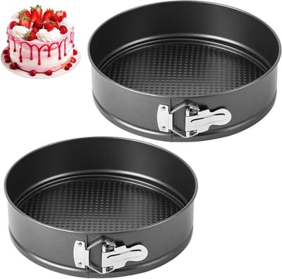 Ronde springvorm, 12 cm, set van 2, kleine bakvorm met anti-aanbaklaag, ideaal voor taarten en desserts