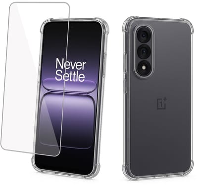 TechNow Hoesje + Screenprotector geschikt voor OnePlus Nord 5 Hoesje Screenprotector - Tempered Glass - Extreme Shock Case Transparant