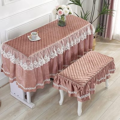 Pianohoes Set - Stofhoes Decoratie - Bescherming Thuis - Decoratief Design - 132x30cm + 38x75cm - Zwart