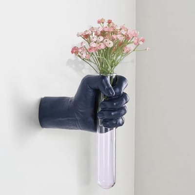 SnelShoppen - Blauw Wandsculptuur Handgemaakte Vaas Uniek Wandbeeld Woondecoratie Voor Bloemen Tuin Keuken Feest