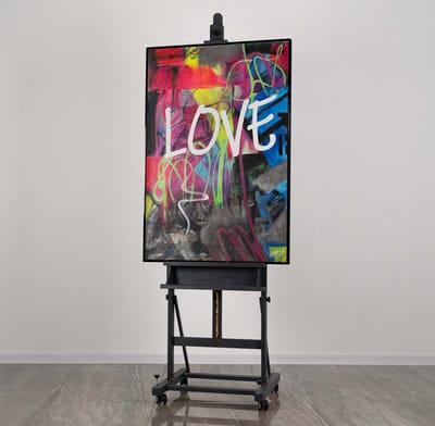 Canvas schilderij 120x80 cm handgeschilderd Love liefde romantisch – YS-Art Gallery – Romantische wanddecoratie voor woonkamer – Modern schilderij voor slaapkamer