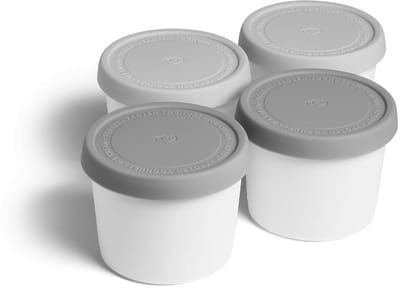 Unyqoos® Handige Set van Vier IJscontainers met Siliconen Deksels voor Vers en Smaakvol IJs